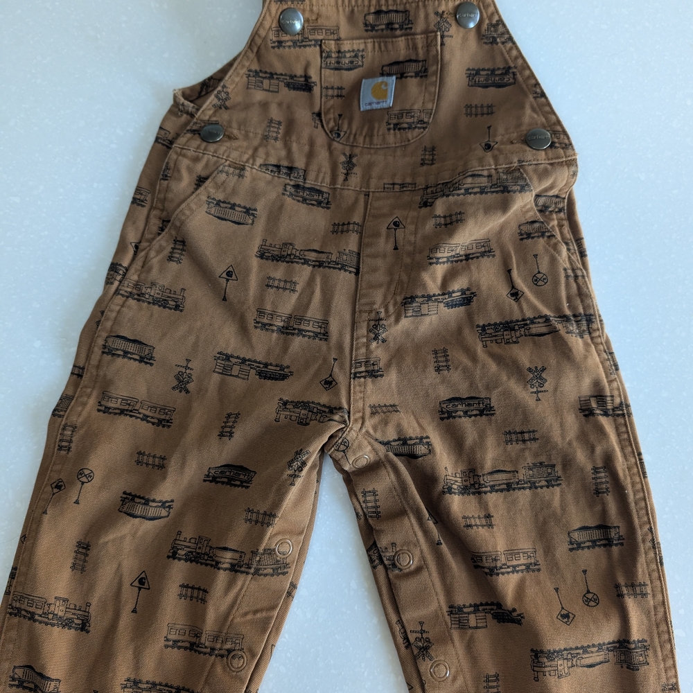 Carhartt Kids Tan Patterned Overalls